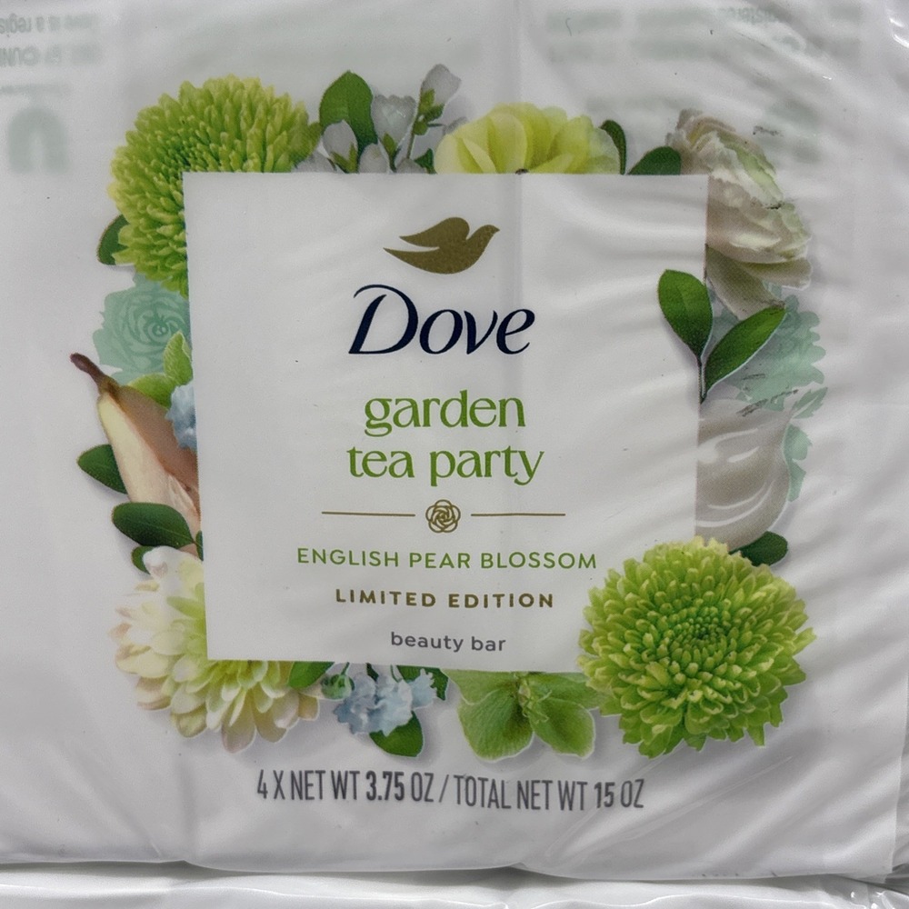 Dove Soap Garden Tea Party English Pear Blossom 4 Packs, 16 Bars, 3.75 oz Each - Picture 3 of 6